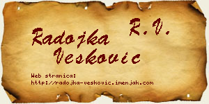Radojka Vesković vizit kartica